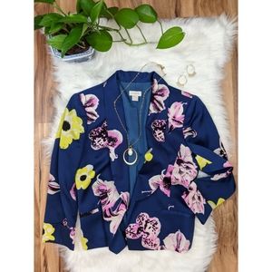 J. Crew Factory Floral Print Cropped Blazer